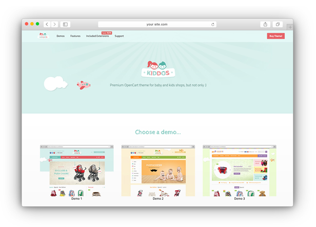 Kiddos - Hand crafted OpenCart theme