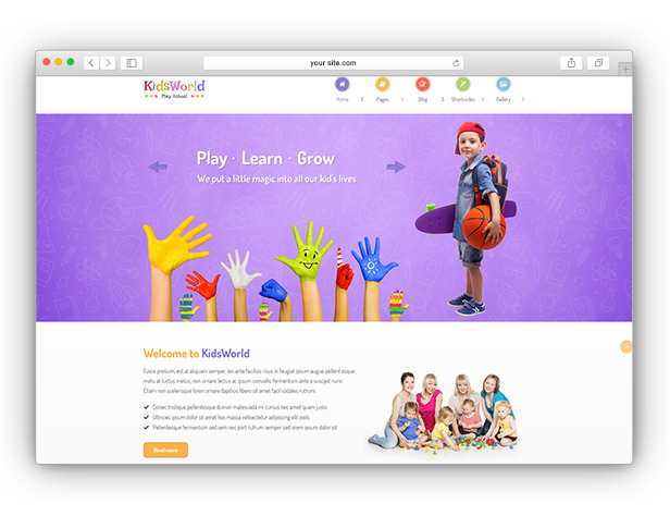 KidsWorld - Children Kindergarten WordPress Theme.